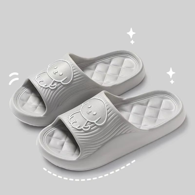 Cute Couple Pillow Slippers Female Summer Wear 2024 New Bathroom Bath Non-Slip Indoor Home Eva Thick Bottom Sandals
