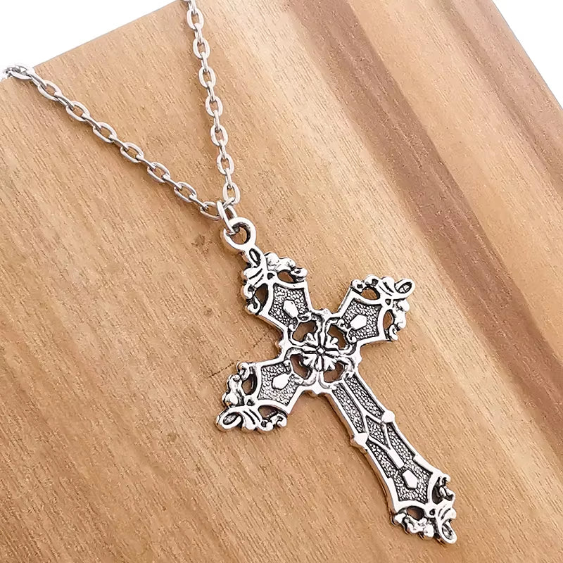 Vintage Crosses Pendant Necklace Goth Jewelry Accessories Gothic Grunge Chain Y2K Fashion Women Cheap Things Men