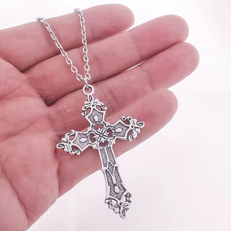 Vintage Crosses Pendant Necklace Goth Jewelry Accessories Gothic Grunge Chain Y2K Fashion Women Cheap Things Men