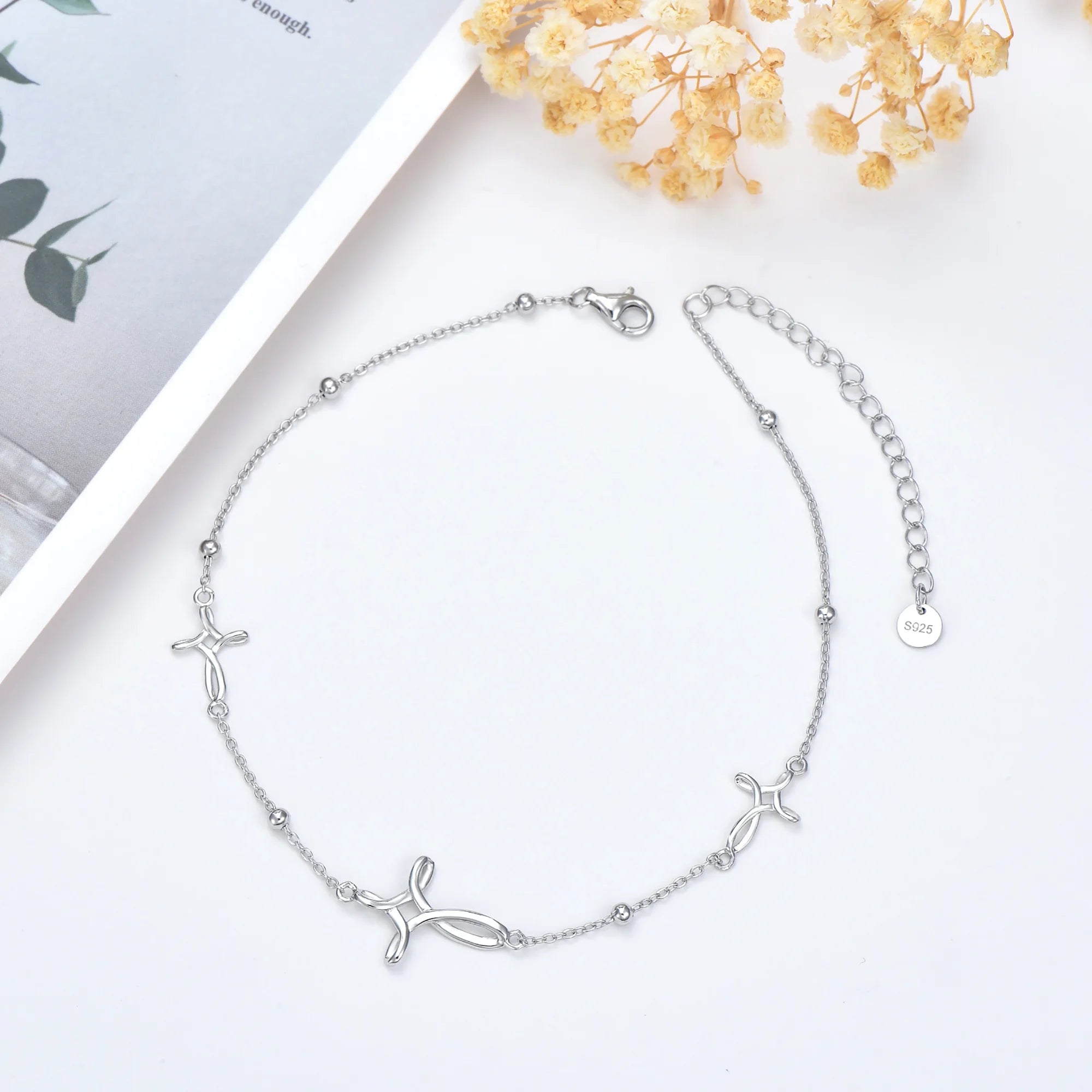 S925 Sterling Silver Cross Celtic Knot Ankle Bracelets Birthday Anniversary Mothers Day Christmas Gifts for Women