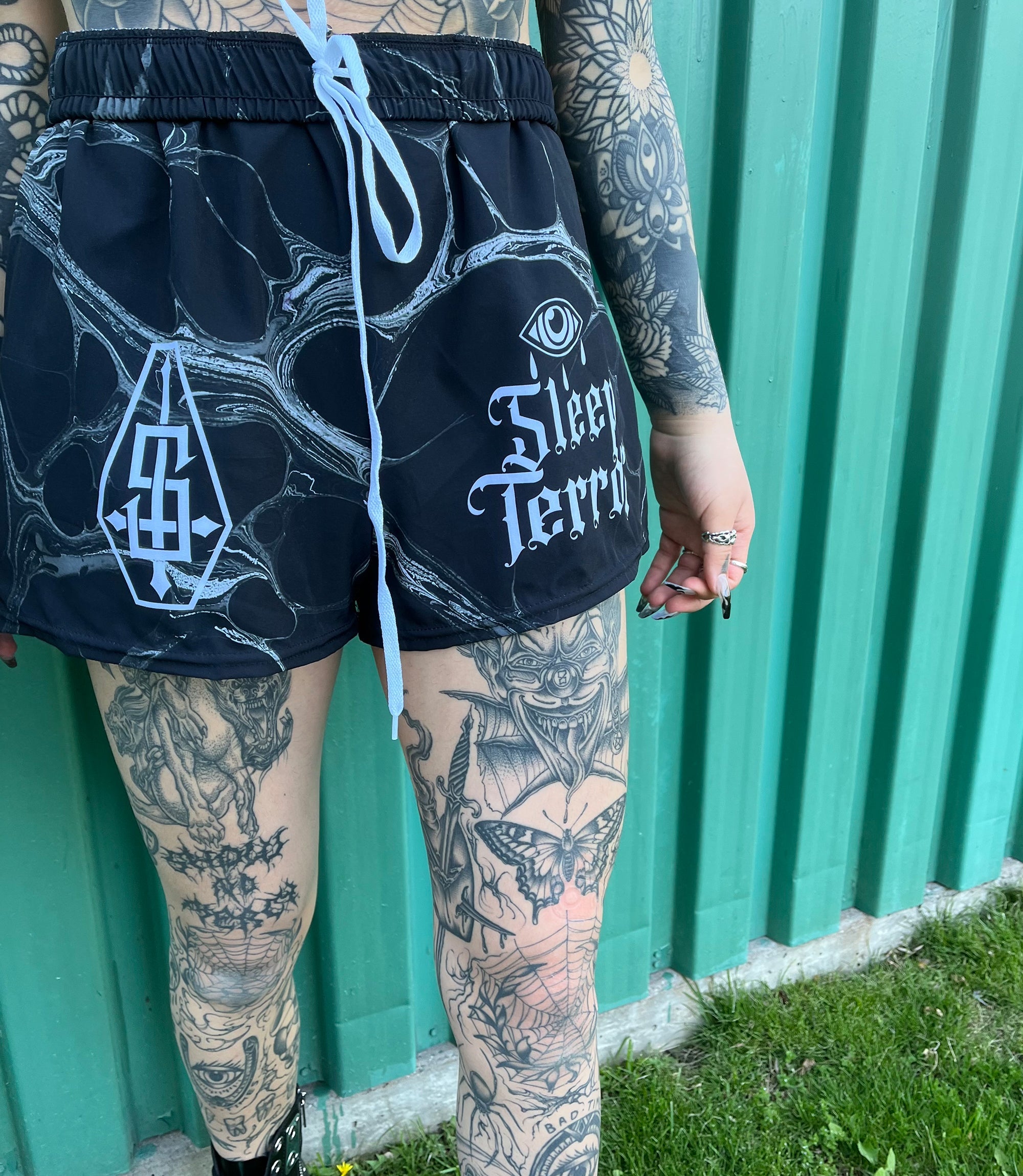 Black Acid Women's Gym Shorts