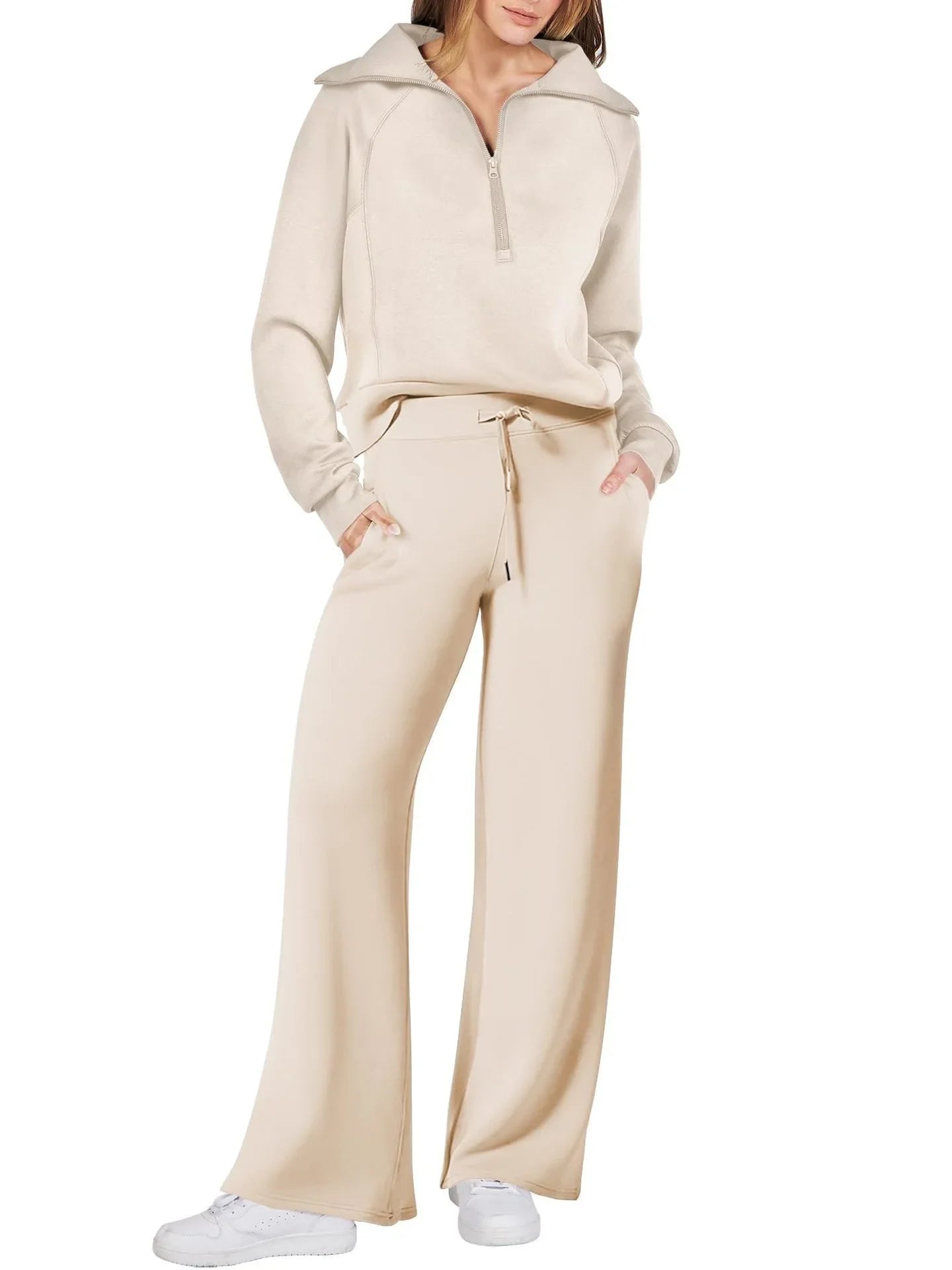 Women Sweatshirts Wide Leg Pants Two Pieces