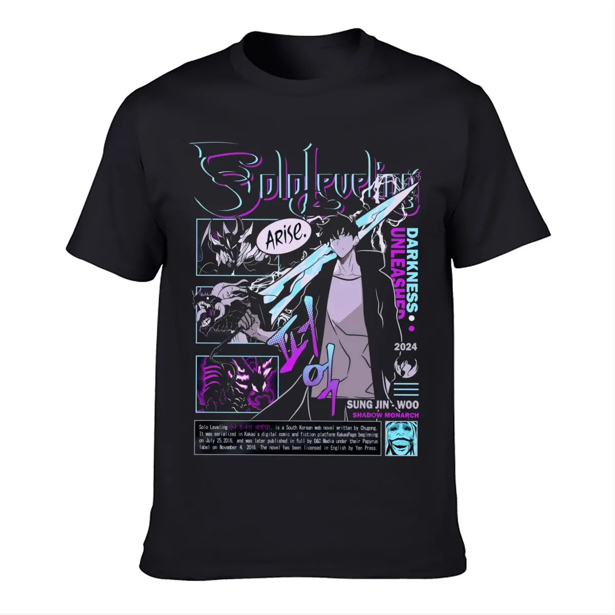 Solo Leveling Shirt, Sung Jin-Woo, Arise Igris Statue of God, Anime Shirt