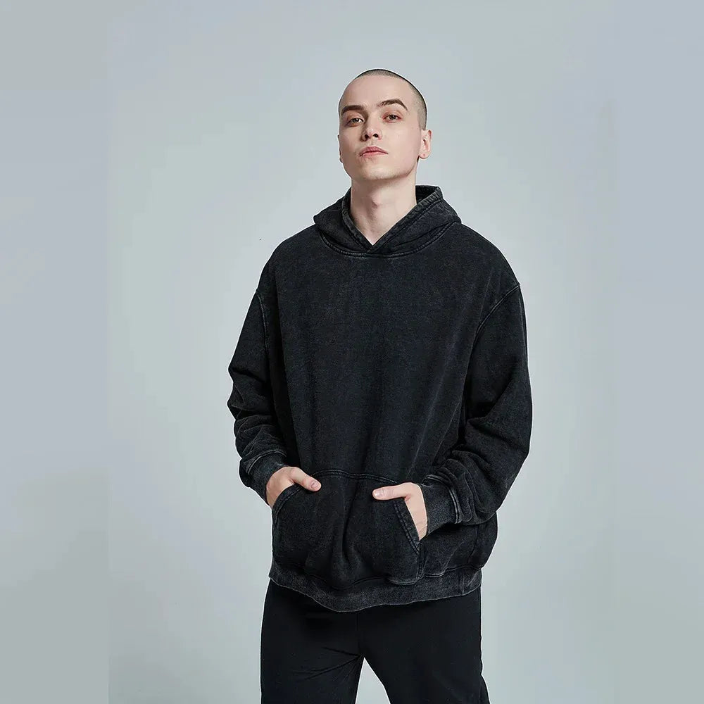 Vintage Faded Black Hoodie