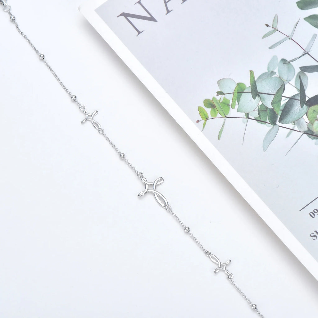 S925 Sterling Silver Cross Celtic Knot Ankle Bracelets Birthday Anniversary Mothers Day Christmas Gifts for Women